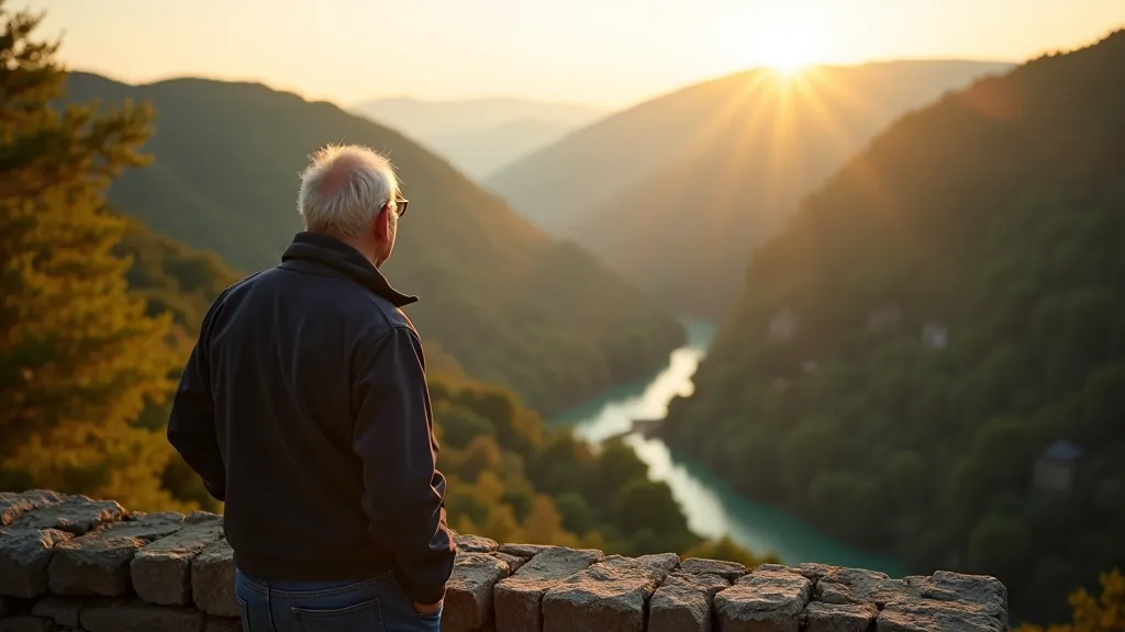 Znojemská vyhlídka s panoramou údolí Dyje a historickou architekturou v pozadí